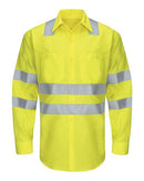 Red Kap Enhanced & Hi-Visibility Long Sleeve Work Shirt - Tall Sizes SY14T