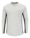 Bulwark Long Sleeve FR Two-Tone Base Layer with Concealed Chest Pocket - EXCEL FR MPS8