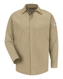 Bulwark Concealed-Gripper Pocketless Work Shirt - Tall Sizes SLS2T
