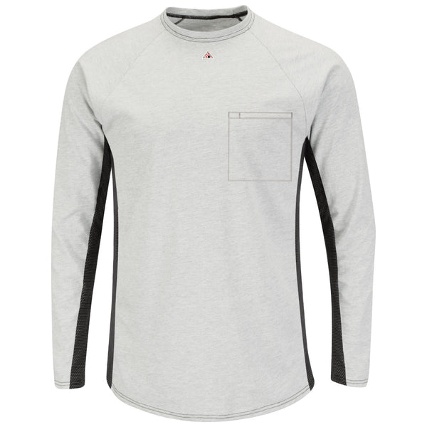 Bulwark [MPS8] Men's FR Long Sleeve Base Layer With Concealed Chest Pocket. Live Chat for Bulk Discounts.
