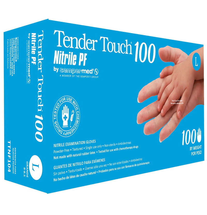 Tender Touch 100 [TTNF] Violet Blue Nitrile 3 Mil Exam Powder Free Disposable Gloves (Case of 1000). Free Shipping. Live Chat for Bulk Discounts.