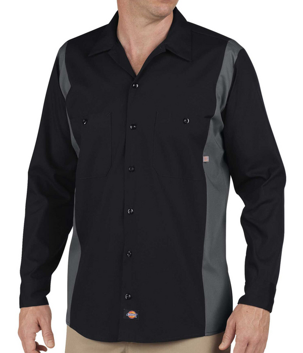 Dickies [5524] Industrial Color Block Long Sleeve Shirt. Live Chat for Bulk Discounts.