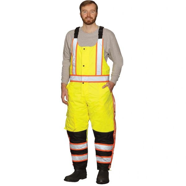 GSS Safety [8701] Hi Vis Class E Premium Two Tone Poly-Filled Winter Insulated Bibs w/Multi Pockets. Live Chat for Bulk Discounts.