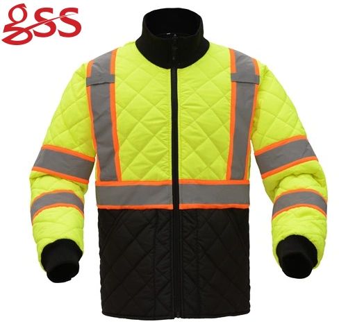 GSS Safety [8007] Class 3 Two Tone Quilted Jacket-Lime. Live Chat for Bulk Discounts.