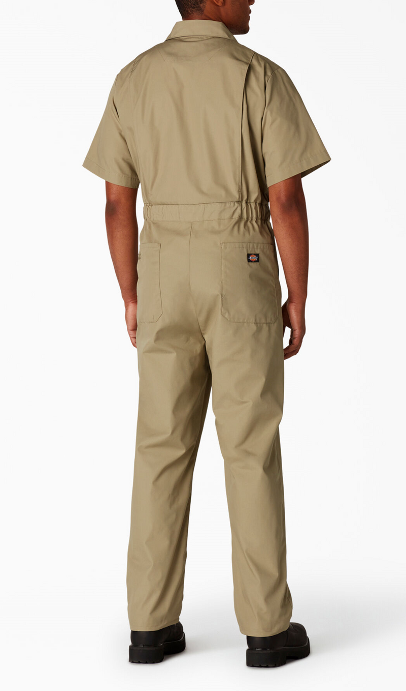 Dickies [3339] Khaki Short Sleeve Coverall. Live Chat For Bulk Discounts.