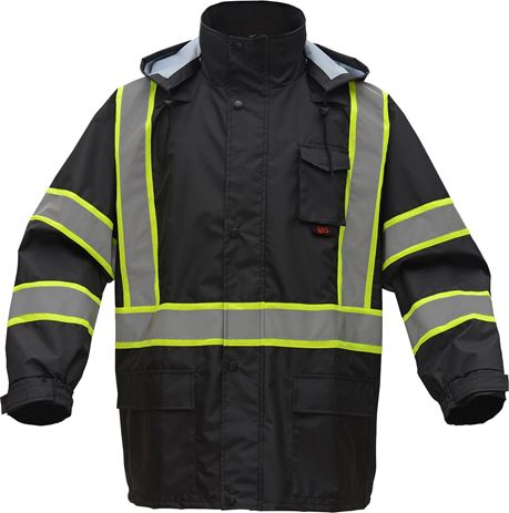 GSS Safety [6005/6007] Premium Two Tone Hooded Rain Coat with Black Bottom. Live Chat For Bulk Discounts.