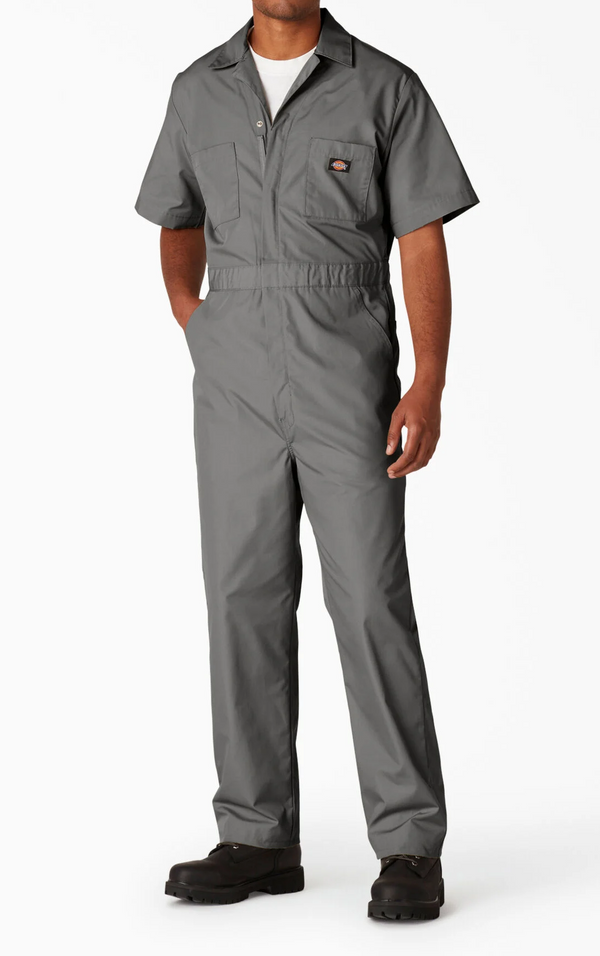 Dickies [33999] Grey Short Sleeve Coverall. Live Chat For Bulk Discounts.