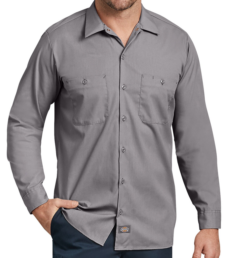 Dickies [L535] Long Sleeve Industrial Work Shirt. Available In All Colors. Live Chat For Bulk Discounts.