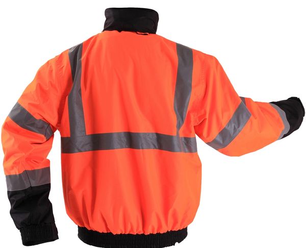 GSS Safety [8004] Class 3 3-IN-1 Waterproof Bomber with New Removable Fleece - Orange with Black Bottom.  Live Chat for Bulk Discounts.