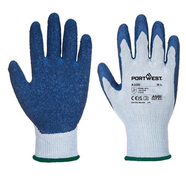 A100-Gray/Blue.  Grip Glove - Latex.  Live Chat for Bulk Discounts