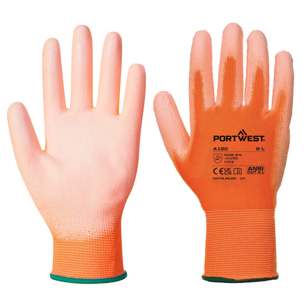 A120-Orange.  PU Palm Glove.  Live Chat for Bulk Discounts