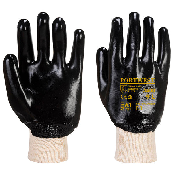 A400-Black.  PVC Knitwrist Glove.  Live Chat for Bulk Discounts