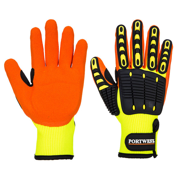 A721-Yellow/Orange.  Anti Impact Grip Glove - Nitrile.  Live Chat for Bulk Discounts
