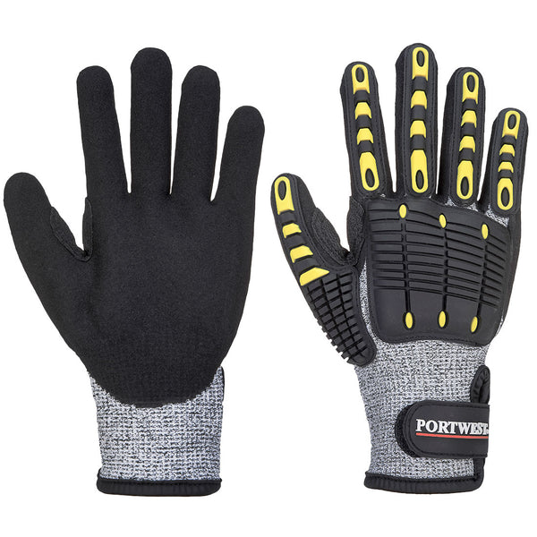 A722-Gray/Black.  Anti Impact Cut Resistant Glove.  Live Chat for Bulk Discounts