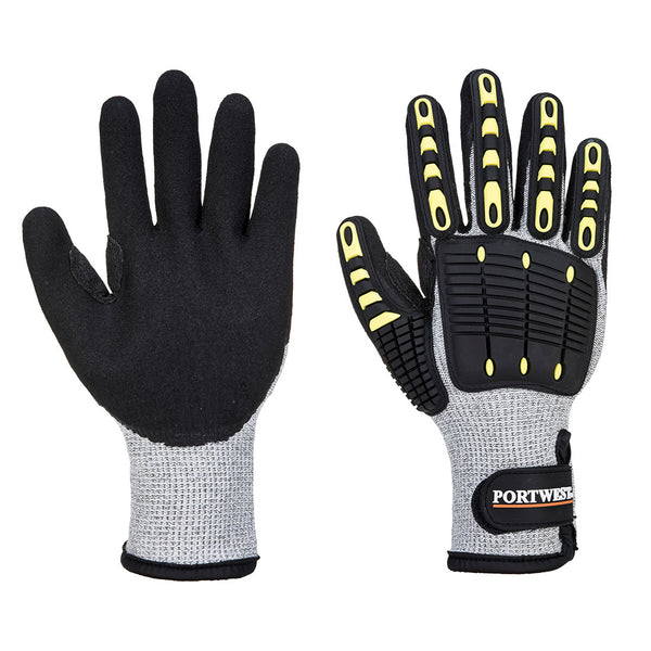 A729-Gray/Black.  Anti Impact Cut Resistant Therm Glove.  Live Chat for Bulk Discounts