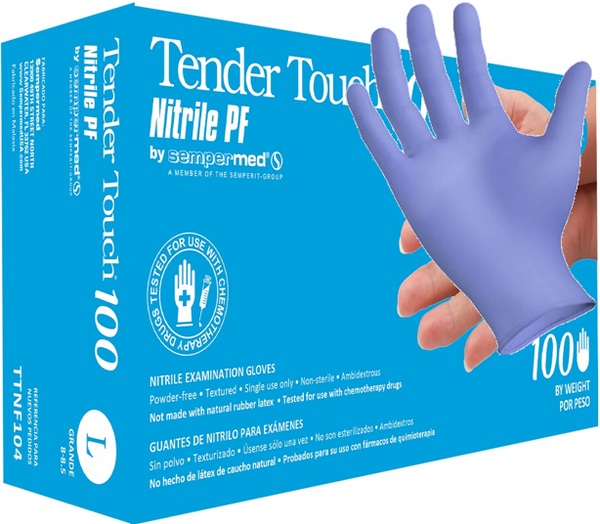 Tender Touch 100 [TTNF] Violet Blue Nitrile 3 Mil Exam Powder Free Disposable Gloves (Case of 1000). Free Shipping. Live Chat for Bulk Discounts.