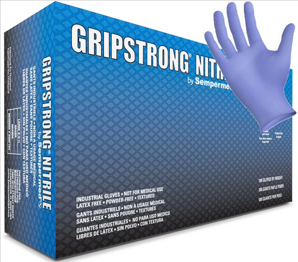 GripStrong [GSNF] Blue Nitrile 4 Mil General Purpose Disposable Glove (Case of 1000). Free Shipping. Live Chat For Bulk Discounts.