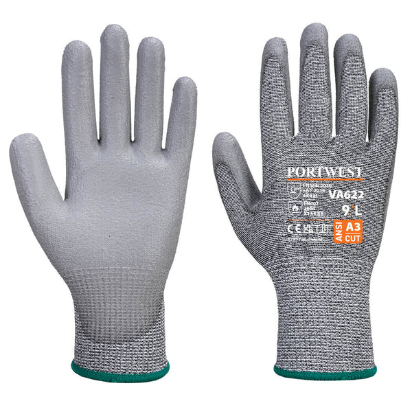 VA622-Gray.  Vending MR Cut PU Palm Glove.  Live Chat for Bulk Discounts