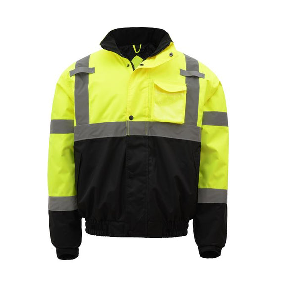 GSS Safety [8001] Class 3 Waterproof Quilt-Lined Bomber Jacket.  Live Chat for Bulk Discounts.