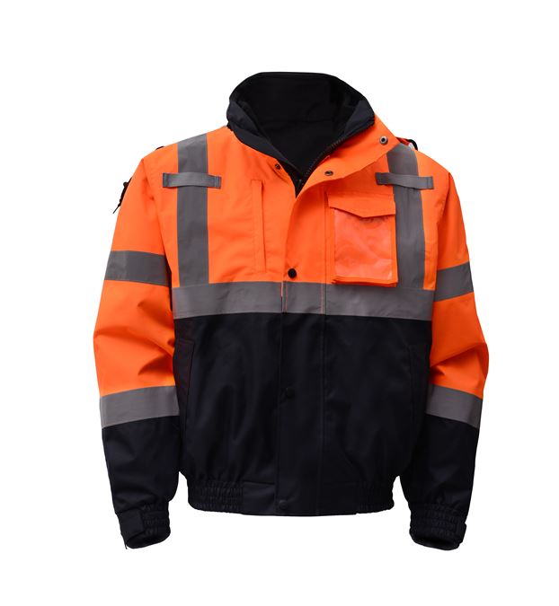 GSS Safety [8002/8001] Class 3 Waterproof Quilt-Lined Bomber Jacket. L