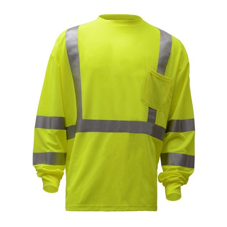 GSS Safety [5505] Class 3 Hi Vis Moisture Wicking T-Shirt with Chest Pocket - Lime