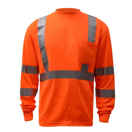 GSS Safety [5506] Class 3 Hi Vis Standard Moisture Wicking T-Shirt with Chest Pocket - Orange