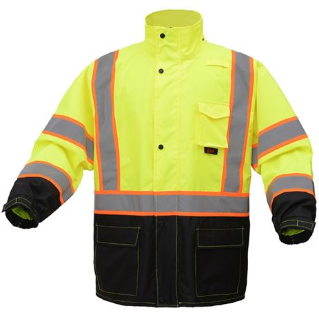 GSS Safety [6005] Premium Class 3 Two-Tone Rain Coat With Black Bottom. Live Chat For Bulk Discounts.