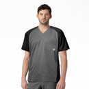 Men's 2-Tone Raglan Sleeve Scrub Top. Live Chat for Bulk Discounts