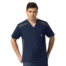 Men's 2-Tone V-Neck Scrub Top. Live Chat for Bulk Discounts