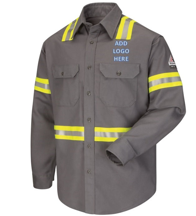 Bulwark [SLDT] Men's Midweight FR Enhanced Visibility Uniform Shirt. L