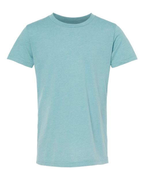 BELLA + CANVAS Youth CVC Jersey Tee 3001YCVC - Heather Blue Lagoon
