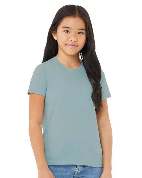 BELLA + CANVAS Youth CVC Jersey Tee 3001YCVC - Heather Blue Lagoon