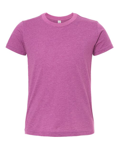 BELLA + CANVAS Youth CVC Jersey Tee 3001YCVC - Heather Magenta