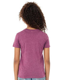 BELLA + CANVAS Youth CVC Jersey Tee 3001YCVC - Heather Magenta