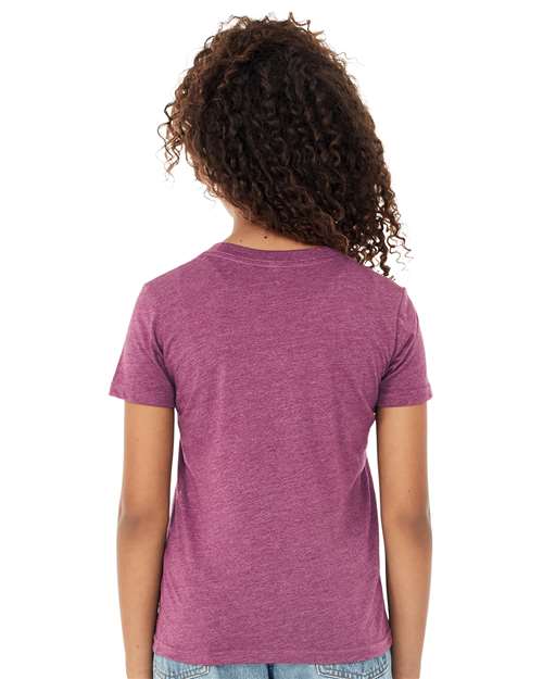 BELLA + CANVAS Youth CVC Jersey Tee 3001YCVC - Heather Magenta