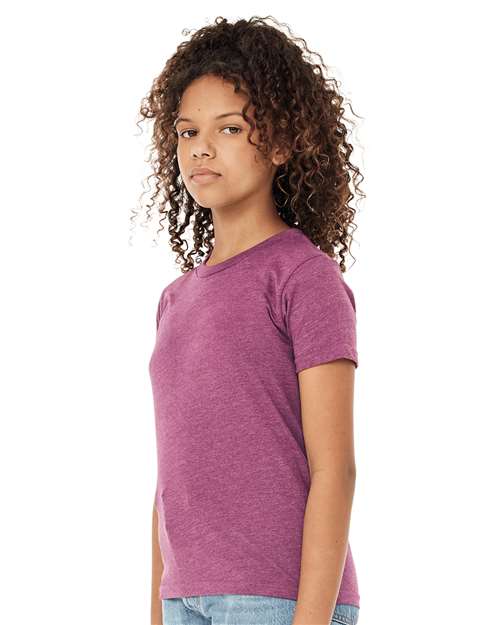BELLA + CANVAS Youth CVC Jersey Tee 3001YCVC - Heather Magenta
