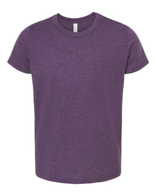 BELLA + CANVAS Youth CVC Jersey Tee 3001YCVC - Heather Team Purple