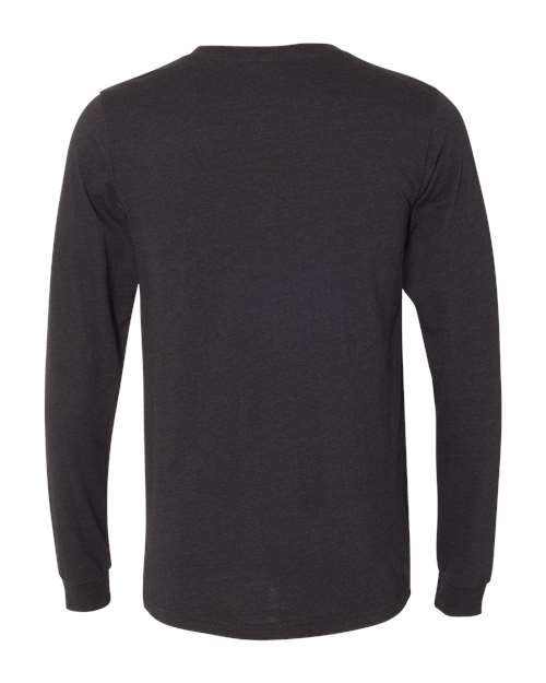 BELLA + CANVAS Heather CVC Long Sleeve Tee 3501CVC - Black Heather
