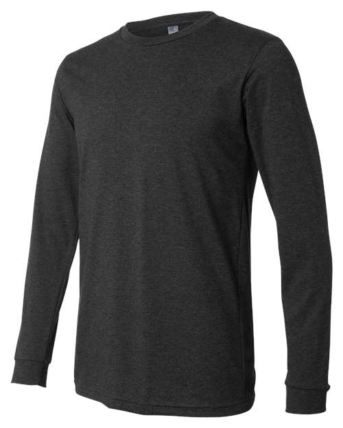 BELLA + CANVAS Heather CVC Long Sleeve Tee 3501CVC - Dark Grey Heather