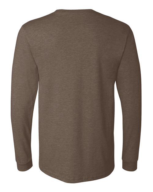 BELLA + CANVAS Heather CVC Long Sleeve Tee 3501CVC - Heather Brown