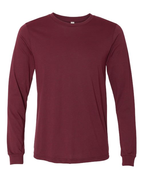 BELLA + CANVAS Heather CVC Long Sleeve Tee 3501CVC - Heather Cardinal