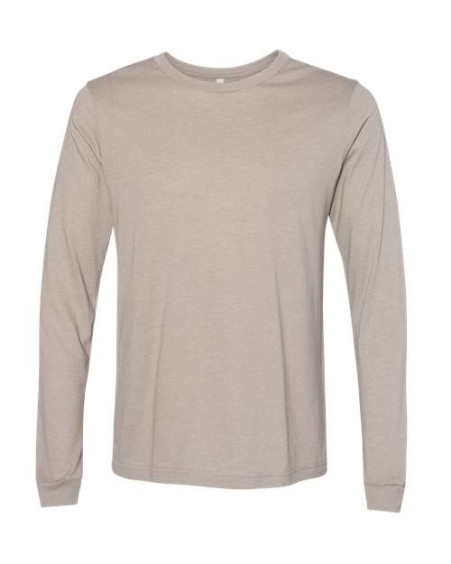 BELLA + CANVAS Heather CVC Long Sleeve Tee 3501CVC - Heather Stone