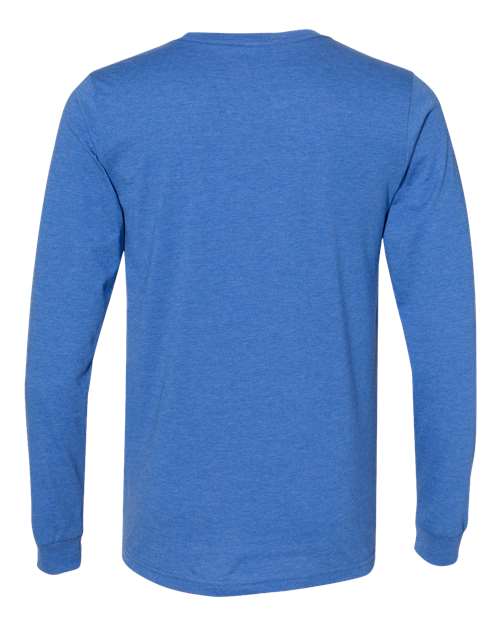 BELLA + CANVAS Heather CVC Long Sleeve Tee 3501CVC - Heather True Royal