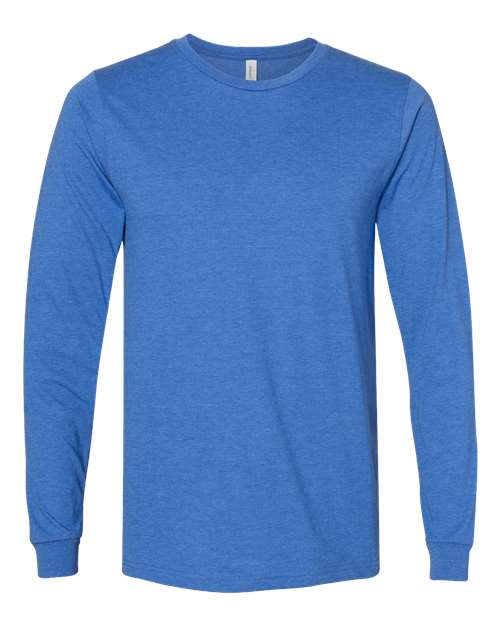 BELLA + CANVAS Heather CVC Long Sleeve Tee 3501CVC - Heather True Royal
