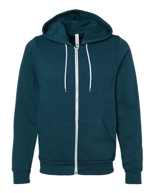 BELLA + CANVAS Sponge Fleece Full-Zip Hoodie 3739 - Atlantic