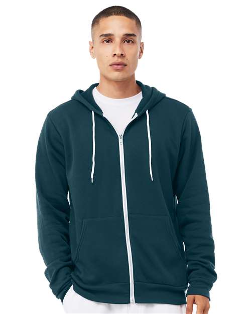 BELLA + CANVAS Sponge Fleece Full-Zip Hoodie 3739 - Atlantic