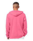 BELLA + CANVAS Sponge Fleece Full-Zip Hoodie 3739 - Heather Charity Pink