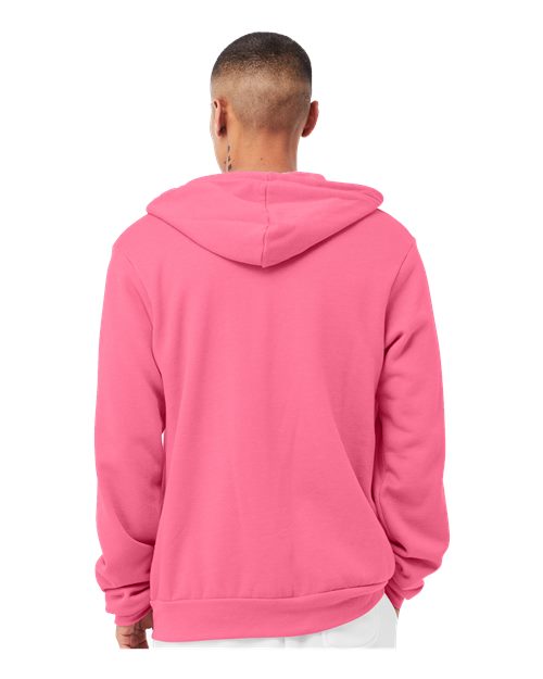 BELLA + CANVAS Sponge Fleece Full-Zip Hoodie 3739 - Heather Charity Pink