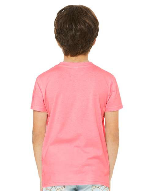 BELLA + CANVAS Youth CVC Jersey Tee 3001YCVC - Neon Pink