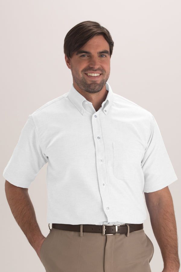 Edwards Easy Care Oxford Short Sleeve Mens Shirt [#1027].  Live Chat for Bulk Discounts